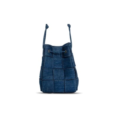 BOTTEGA VENETA CASSETTE DENIM BUCKET 743789V2ZB14019 (18*13.5*13.5cm)